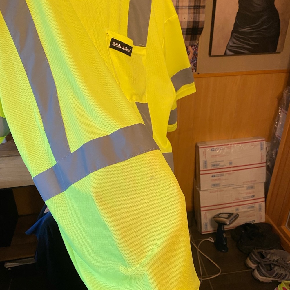 High Visibility Reflective Yellow Work Shirt / Ve… - image 4